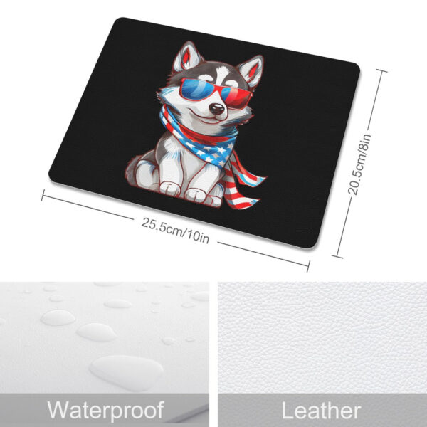 Patriotic Siberian Husky Leather Mouse Pad - Image 3