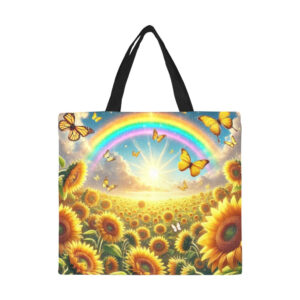 Sunflowers All Over Print Canvas Tote Bag - Large