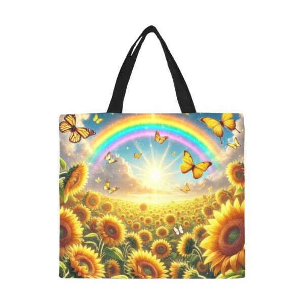 Sunflowers All Over Print Canvas Tote Bag - Large