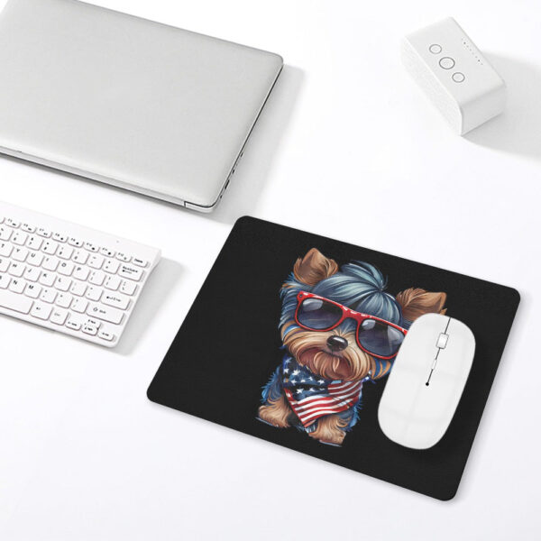 Patriotic Yorkshire Terrier Leather Mouse Pad - Image 4