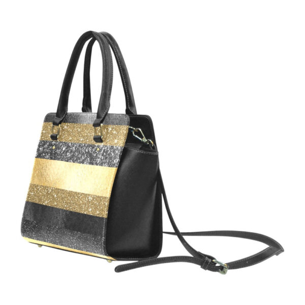 Glitter Stripes Classic Shoulder Handbag - Image 3
