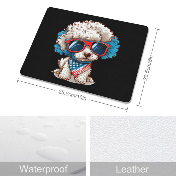 Patriotic Poodle Leather Mouse Pad - Image 3