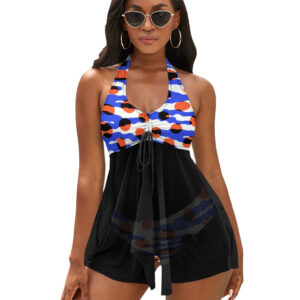 Patriotic Spirits Split Skirt Swimsuit