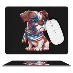 Patriotic Boxer Leather Mouse Pad