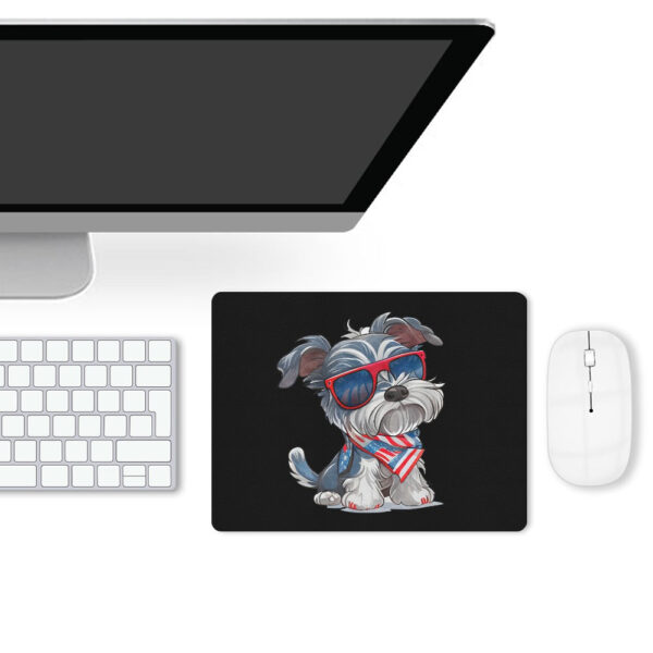 Patriotic Miniature Schnauzer Leather Mouse Pad - Image 4