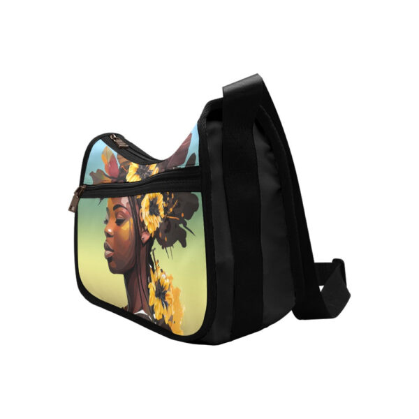 Floral African American Beauty Shoulder Bag - Image 2