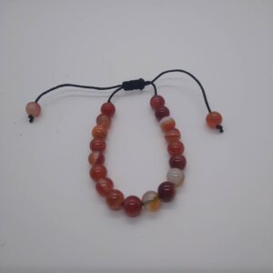 Red Stripe Agate Bracelet