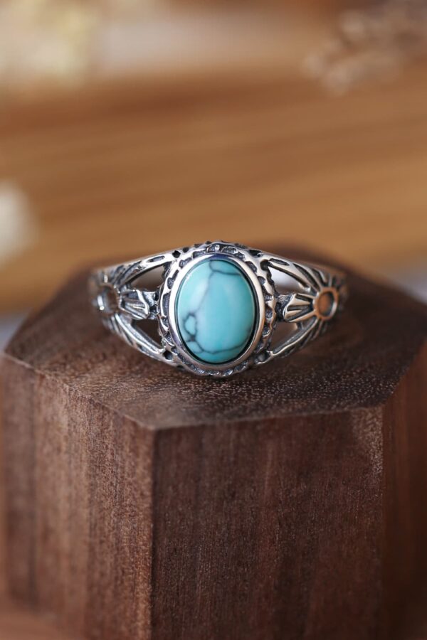 Turquoise 925 Sterling Silver Ring - Image 4