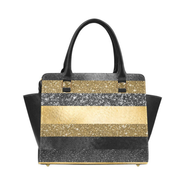 Glitter Stripes Classic Shoulder Handbag - Image 4