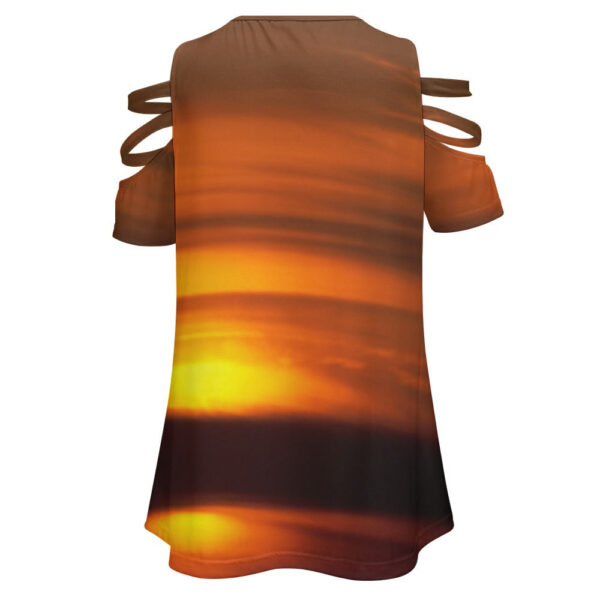 Ladies Beach Sunset BE Zip Off Shoulder Top - Image 5