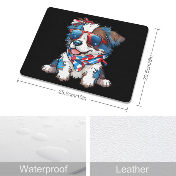 Patriotic Australian Shepherd Leather Mouse Pad - Image 3