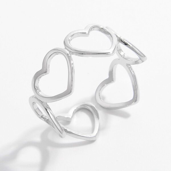 Hearts All Around 925 Sterling Silver Ring - Image 8