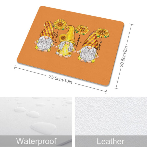 Faith Hope Love Gnome Leather Mouse Pad - Image 3