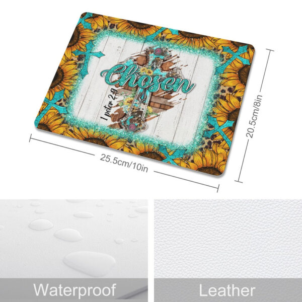 Chosen Cross Leather Mouse Pad - Image 2
