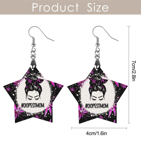 Wooden Dopest Mom Earrings - Image 2