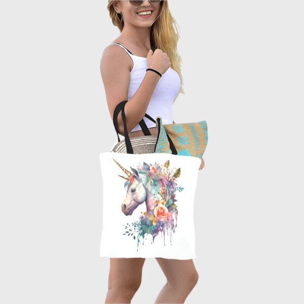 Unicorn Fantasy Canvas Tote Bag - Image 2