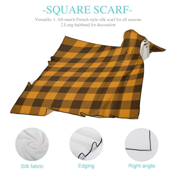 Buffalo Plaid Soft & Shiny Silk Scarves - Image 6