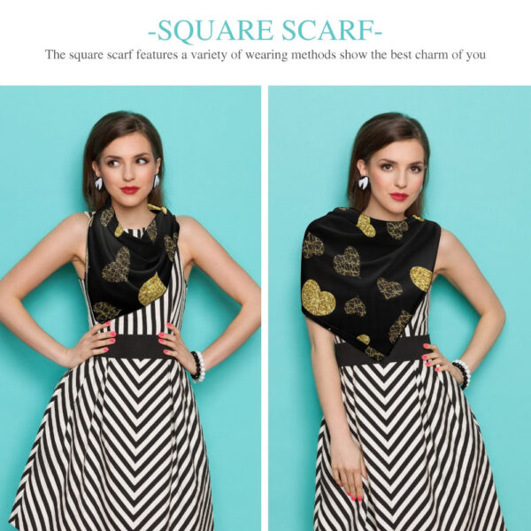 Hearts Plaid Soft & Shiny Silk Scarves - Image 3
