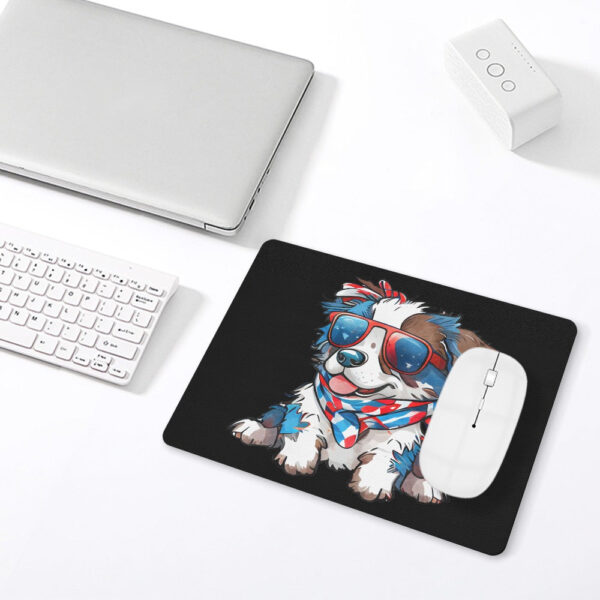 Patriotic Australian Shepherd Leather Mouse Pad - Image 4