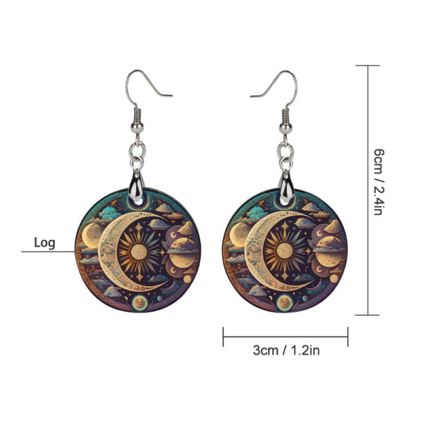 Wooden Celestial Earrings - Image 3