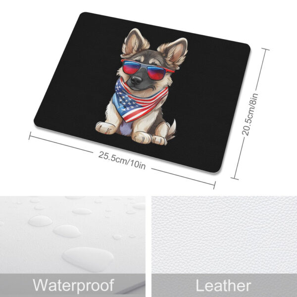 Patriotic German Shepherd Leather Mouse Pad - Image 3