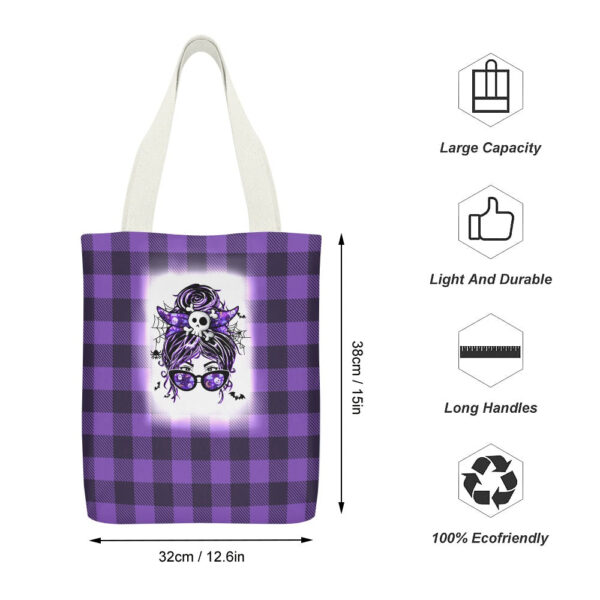 Witch Mom Canvas Tote Bag Inside pocket(double-sided design) - Image 5