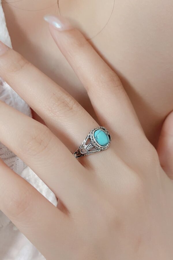 Turquoise 925 Sterling Silver Ring - Image 6