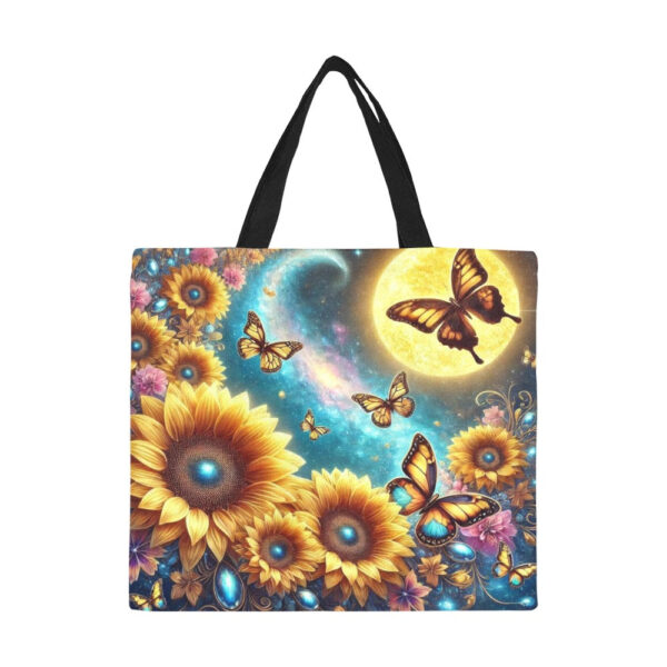 Sunflowers All Over Print Canvas Tote Bag - Large - Image 2