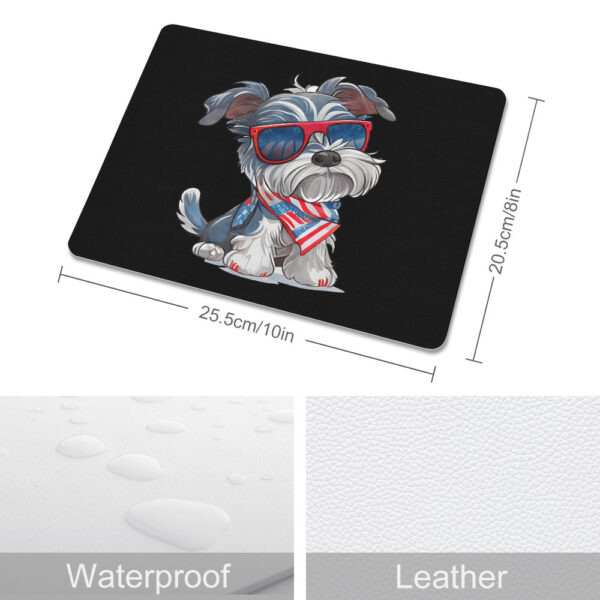 Patriotic Miniature Schnauzer Leather Mouse Pad - Image 3