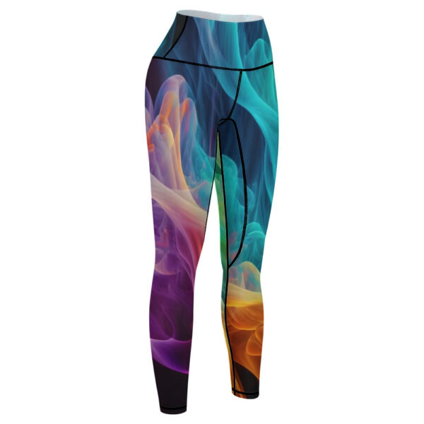 Alcohol Ink Smoke Women's Comfort Sports Yoga Pants - Image 7