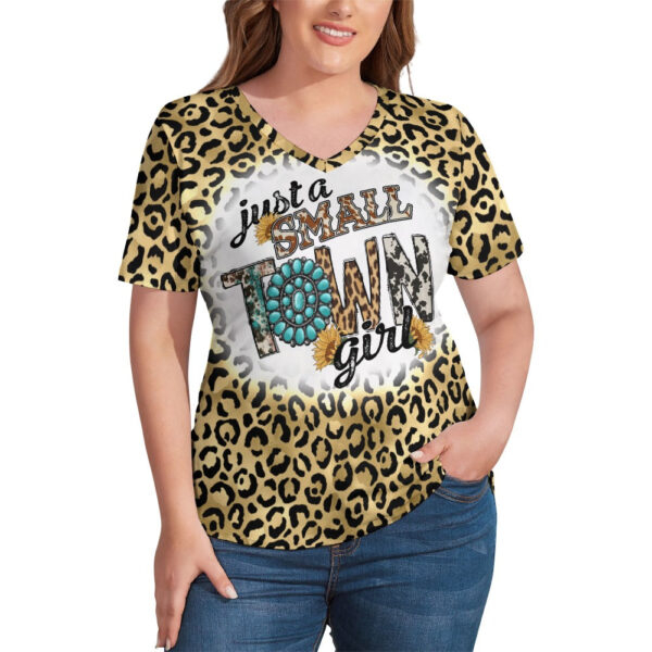 Western Small Town Girl V-Neck Loose Short Sleeve T-Shirt - Image 6