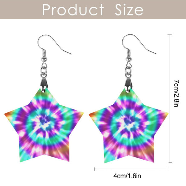 Wooden Tie Dye Swirl Earrings - Image 2