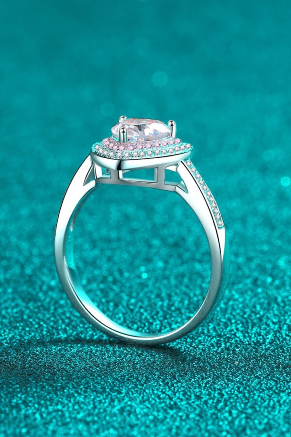1 Carat Moissanite Heart 925 Sterling Silver Ring - Image 5