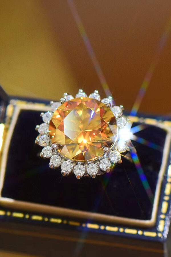 Sunflower 925 Sterling Silver 2 Carat Moissanite Ring - Image 3
