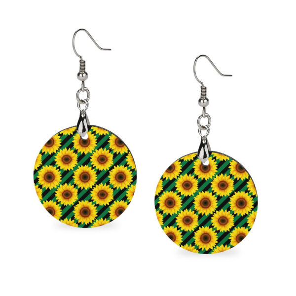 Wooden Sunflower Earrings - Image 3