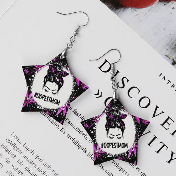 Wooden Dopest Mom Earrings - Image 5
