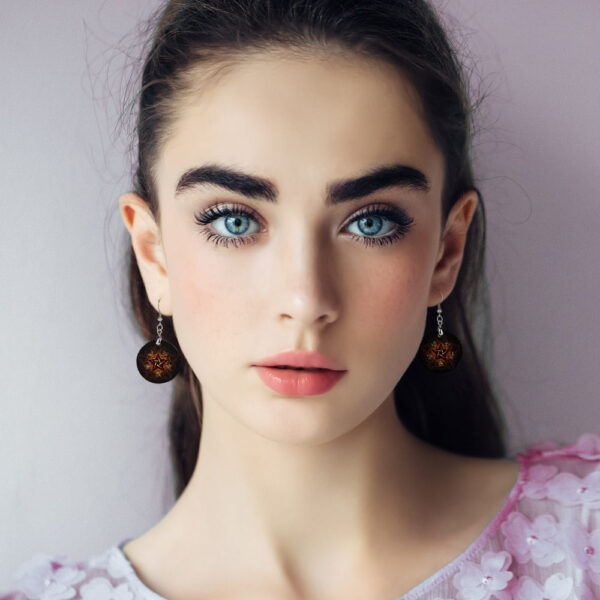 Wooden Pentagram Earrings - Image 4
