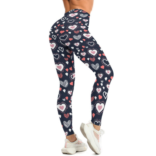 Colorful Hearts Soft Ladies Tight Yoga Pants - Image 8