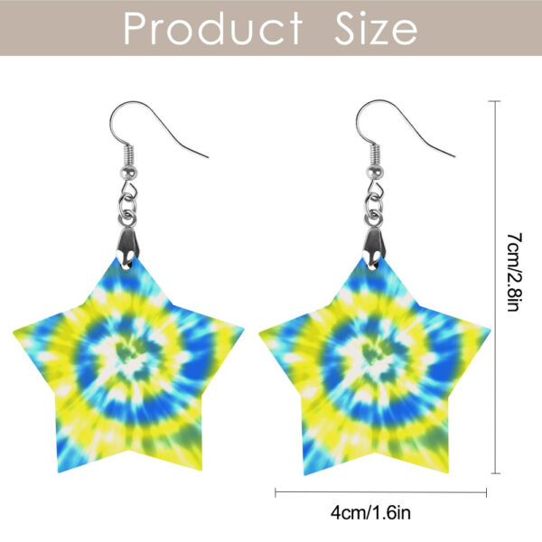 Wooden Tie Dye Swirl Earrings - Image 5