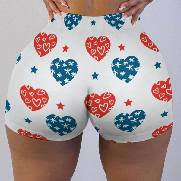 RWB Hearts Ladies Shorts - Image 2