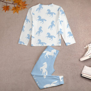 Lt Blue Horses Girl's Pajama Set