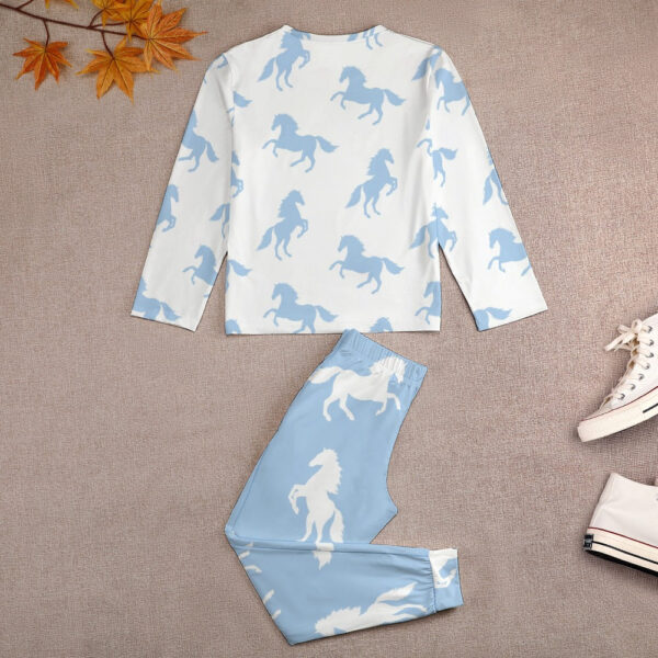 Lt Blue Horses Girl's Pajama Set