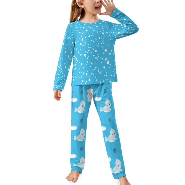 Cute Blue Girl's Pajama Set - Image 4