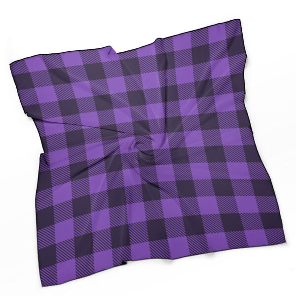Buffalo Plaid Soft & Shiny Silk Scarves - Image 3