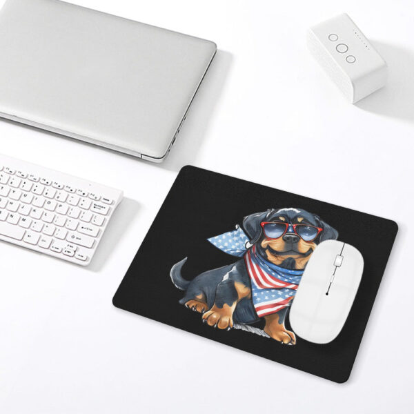 Patriotic Rottweiler Leather Mouse Pad - Image 4