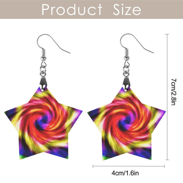Wooden Tie Dye Swirl Earrings - Image 4