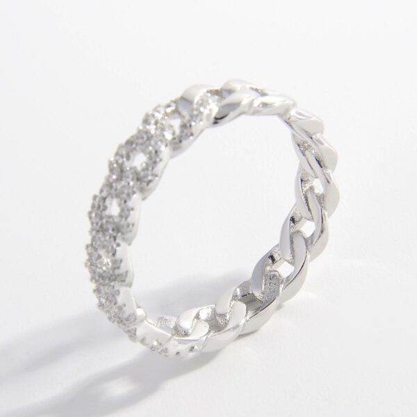 Beautiful Chain Zircon 925 Sterling Silver Ring - Image 3