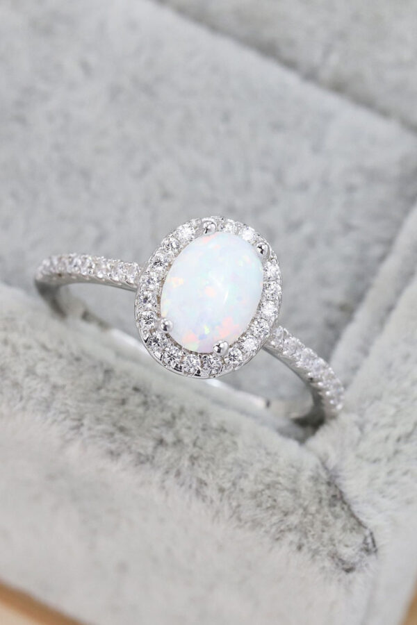 Opal 925 Sterling Silver Halo Ring - Image 2