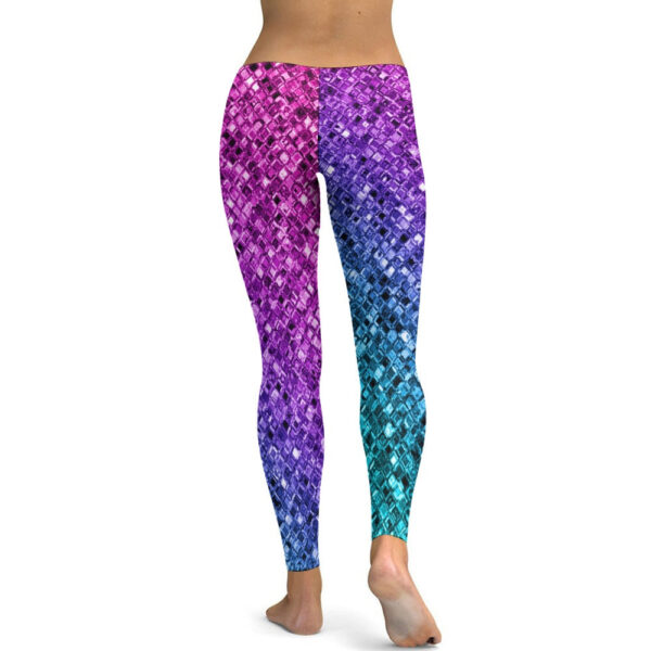 Ombre Glitter Soft Ladies Tight Yoga Pants - Image 8