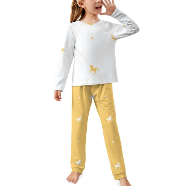 Yellow Horses Girl's Pajama Set - Image 3